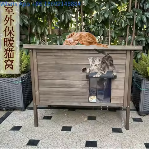 Outdoor Windproof Coldproof Warm Insulated Cat Cage Outdoor Large Rainproof Sunproof Big Cat Villa