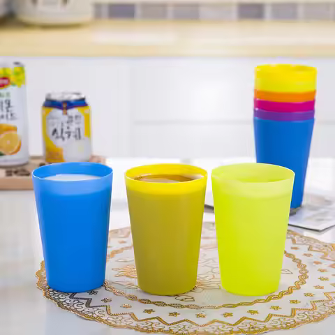 wholesale cheap reusable 260ml 9oz stacking plastic beer cup water cup for kindergarten kids childre