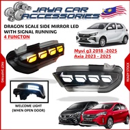 Perodua Myvi G3 2018 - 2023/Axia 2023SEAdvance Dynamic Dragon Scale Side Mirror Led With Signal Runn