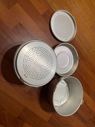 電鍋配件--10人份電鍋用隔水蒸架+內鍋+蒸盤--大同原廠鋁質