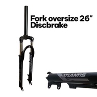 MTB BIKE SHOCK FORK 26 Inch Atlantis MTB Suspension Porok Fork Oversize 28.6 Black 26"