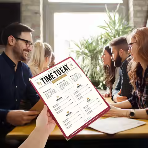 4Pcs Clear PVC Restaurant Menu Holders Transparent Single Page Menu Covers Protective Sleeves Table 