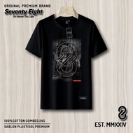 Seventy Eight Cool Men's Distro T-Shirt Bandung Combed 24s Casual Comfortable Standard Black Short