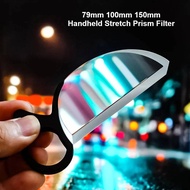 Motion Blur Filter for Lens, 79mm 100mm 150mm Handheld Stretch Prism Filter for One-Sided Bokeh & Cr