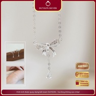 Duyson Silver cute falling bow Silver jewelry Set, necklace, bracelet, earrings as a meaningful gift