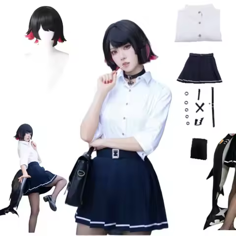 Game Zenless Zone Zero Ellen Joe Cosplay Costume Anime Top Skirt Jk Uniform Wig Tail Suit for Women 