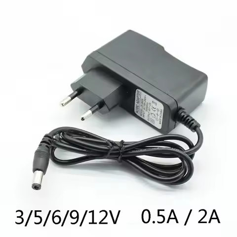 AC Converter Adapter DC 3V2A 5V2A 6V 2A 9V 12V 0.5A 500mA 15V 1A Power Supply Charger EU Plug 5.5mm 