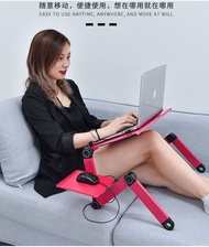 【Ready stock】Foldable Laptop Desk In Bed Foldable Lift Rack Cooling Computer Stand Portable Computer Desk Office Desk