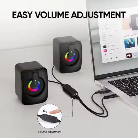 Home office computer speaker with microphone stereo 3.5mm AUX computer speaker suitable for desktop 
