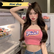 Mini shop (DX-231) 2-Color Screen-Printed Tube Top Very Cute 04