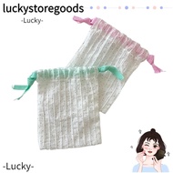 LUCKYSTOREGOODS Drawstring Bag, Polka Dots Reusable Storage Bag, Simplicity Dustproof Durable Portab