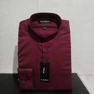 Lengan Panjang Slimfit ALISAN Dobby Koko Maroon Krah Shanghai
