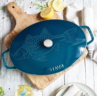 Staub 魚形鑄鐵鍋 藍色