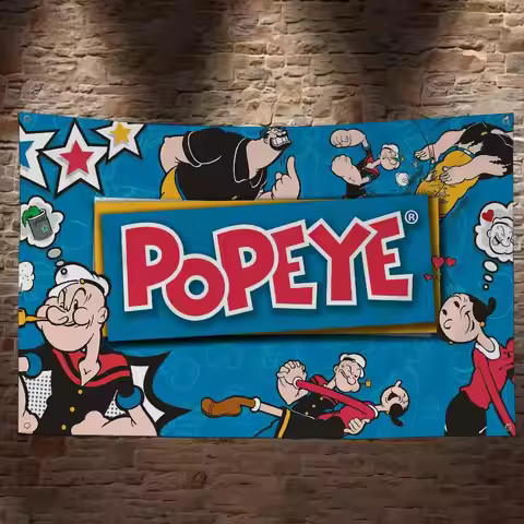 Classic P-Popeye Comics Animation DIY Flag For Family Group Photo Living Room Home Dorm Decor Wall A