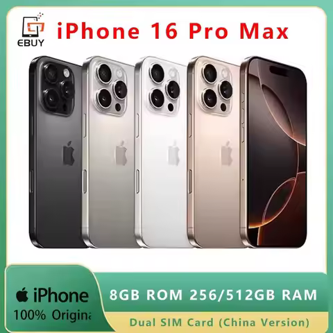 iPhone 16 Pro Max Dual SIM Card 6.9" Genuine LTPO Super Retina XDR OLED Face ID NFC A18Pro 8GB 256/5