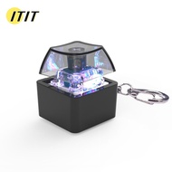 [ITIT] Fidget Keychain, Finger Keyboard Cap Fingertip Clicks Finger Keyboard Caps, Relaxing Glowing 