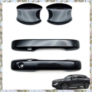 Car Carbon Fiber Front Door Handle Cover Trim Sticker Door Handle Bowl Cover Trims for -V Vezel 2021