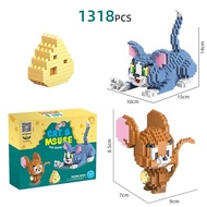 1318-piece LEGO Tom and Jerry Assembly Model, Cat and Mouse, Tom and Jerry Cartoon Toy Building Bloc