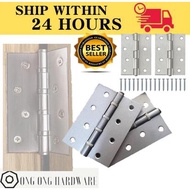 Metal Wood Plastic PVC Door Fitting Hinge With Screw 4" Inch DIY Ensel Besi Ensel Pintu Kayu Plastik Bilik Rumah