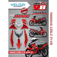 MX KING MERAH BODY COVER SET COVERSET VELOZI SIAP TANAM MOTORCYCLE YAMAHA 135LC FI V8 LC135 FI V8