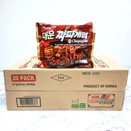 🍜พร้อมส่ง🍜ขายยกลัง 1ลัง 20ห่อ SPICY CHAPAGHETTI มาม่าเกาหลี จาจังเมียนเผ็ด บะหมี่ดำเกาหลี จาจังมยอน 