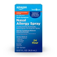 24 Hour Allergy Nasal Spray, Triamcinolone Acetonide 55 mcg per spray, Allergy Medicine, Non-Drowsy,