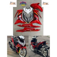 Yamaha LC135 V8 Fi Coverset Magic Boy Siap Stripe MX King Merah Lc V8 Mx King Merah Grey Cover Set L