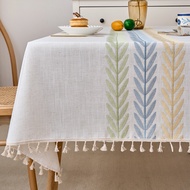 [48H Shipping] 2025New linen tablecloth, rectangular, light luxury cotton-linen style dining tablecl