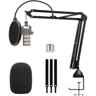 Rode Podmic Stand with Pop Filter - Adjustable Scissor Rode Podmic Boom Arm, Microphone desk stand w