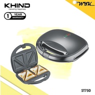 KHIND Sandwich Maker Toaster ST750 Pembakaran Roti Sandwish (Matt Grey)