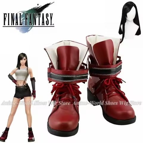 Final Fantasy 7: Remake Tifa Lockhart Cosplay Shoes Boots Professional Handmade Wig