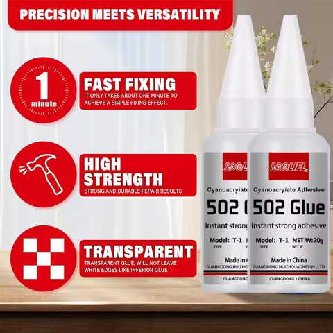 Super strong 502 ethyl cyanoacrylate quick-drying instant super glue metal wood glue leather glue li