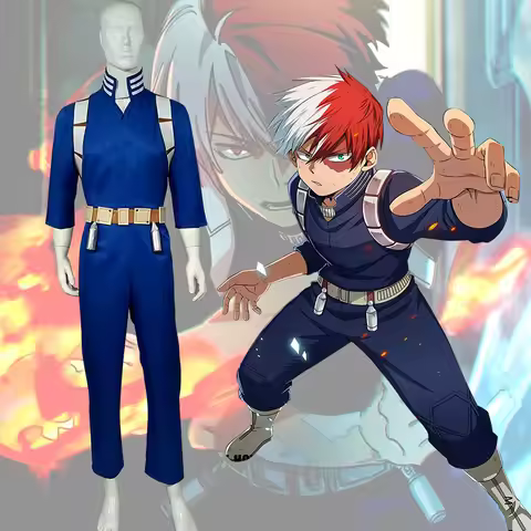 Anime My Hero Academia Boku No Hero Academia Todoroki Shoto Cosplay Costume Full Set Jumpsuits Hallo