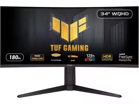ASUS TUF Gaming 34 inch UltraWide QHD 2K 1440P 180Hz AMD FreeSync Premium Pro (Adaptive Sync) 1ms HD