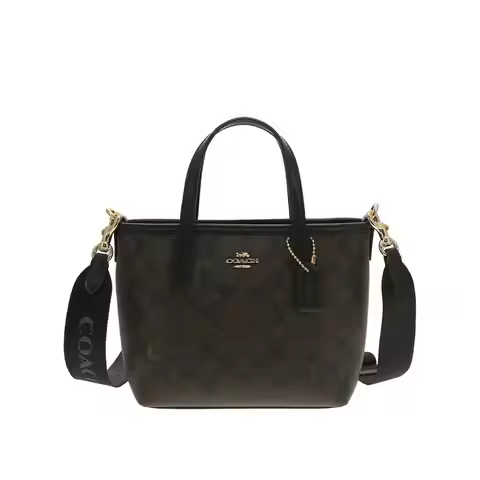 COACH Women's Shoulder Bag in Walnut Wood Color with Black CW032