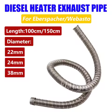 For Webasto Eberspacher Heater 22mm/24mm/38mm Diameter 3 Layers Air Diesel Heater Exhaust Pipe 60cm/