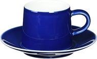 Hakusan Pottery M-Shaped Cup & Saucer, Blue, Approx. Cup, 3.9 x 2.8 inches (10 x 7 x 6 cm), Plate φ5