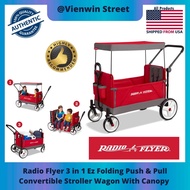 Radio Flyer Push & Pull Convertible Stroller Canopy Wagon | Odyssey little tikes car baby kids strol