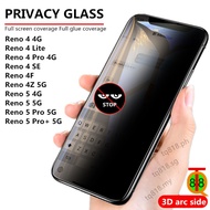 OPPO Reno 4 5 Pro Lite 4g 5g / OPPO Reno 4z 4f 4se 5k 5z 5f 4g 5g / Black edge privacy tempered glass / phone screen protector