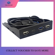 TECHCHIP-USB3.2 GEN1 TYPE-C Floppy Drive Panel 3.5-Inch HUB 19PIN to C Port Reversible Plug-in 5Gbps