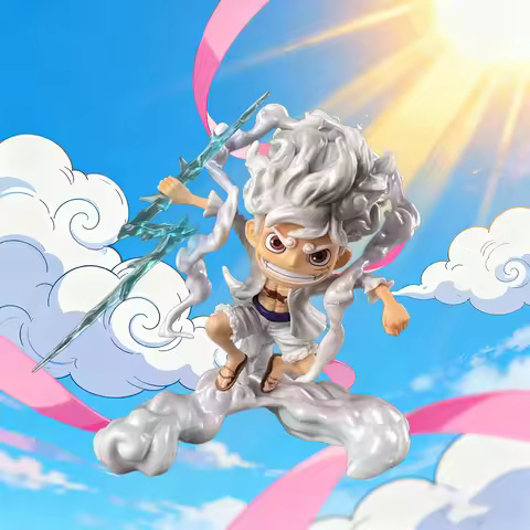 1pc SD Nika Luffy Five Level Luffy Fruit Awakening Model Ornament PVC Statue Anime Handmade