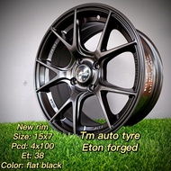 Eton forged New Rim 15x7 4x100 ET38 Flat black TM Auto Tyre Service Johor Baru