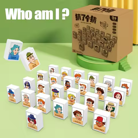 Guess Who am I? Mahjong Blocks Board Game with Classic Characters Kid Funny Mystery Deduction for 2 