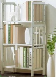 簡約書櫃落地書架儲物櫃(三層70cm)(白色)