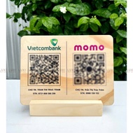 HCM l WOODEN TABLE PRINTED WITH Payment QR CODE, COMPACT BANK QR BOARD FOR DESK - LUXI DECOR HCM