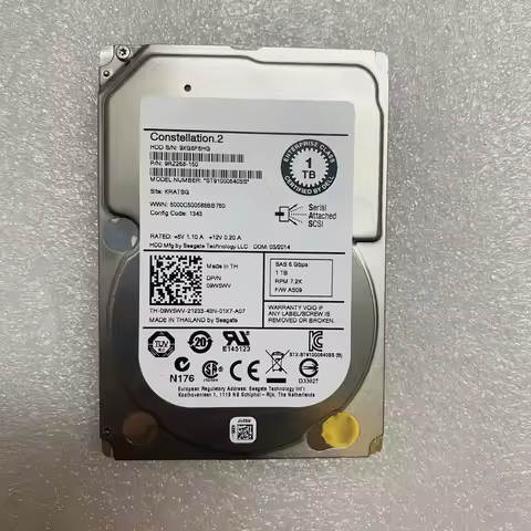 Original 2.5 Enterprise ST91000640SS 9W5WV 09W5WV 1TB 7.2K SAS 2.5" 6Gb/s 64MB HDD CONSTELLATION.2 H