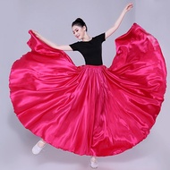 Satin Skirt 360 Degrees Belly Dance Long Skirt Woman Satin Smooth Dress Plus Size Practice Skirt Per