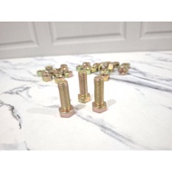 Yellow Bolt 8x25mm Yellow Hexagon Nut Bolt Hex Nut Bolt/