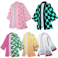 Kids Anime Cosplay Costume Demon Slayer Kimetsu No Yaiba Haori Kimono Agatsuma Zenitsu Kochou Shinob