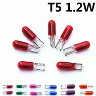 10Pcs T5 Amber blue green red purple pink warm white 1.2W 194 501 Halogen Bulb Side Wedges Car Light